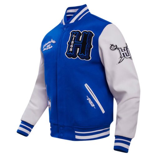 Hampton Pirates HBCU Royal and White Varsity Jacket - Image 3