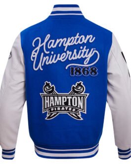 Hampton Pirates HBCU Royal and White Varsity Jacket