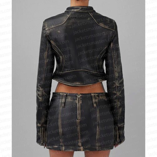 Lori Harvey Hangs Out with The Biebers Leather Jacket - Image 3
