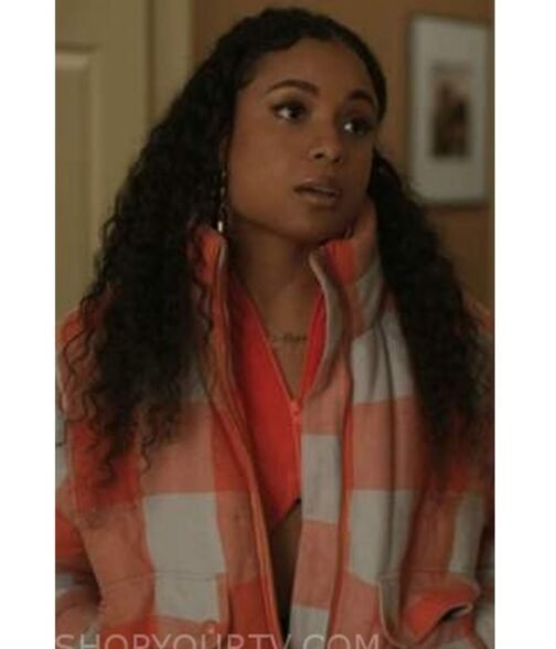 Hannaha Hall The Chi Season 5 Checkered Jacket - Image 6