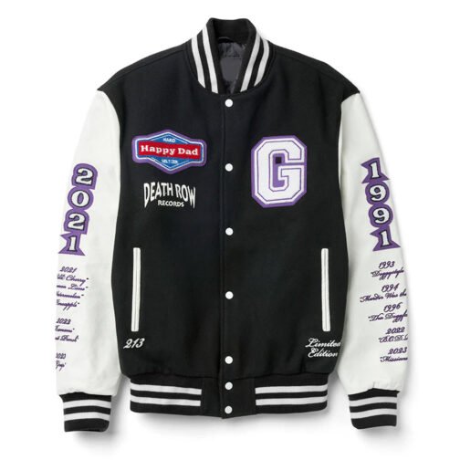Happy Dad Death Row Varsity Jacket - Image 2