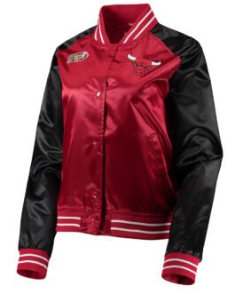 Chicago Bulls Hardwood Classics Red and Black Satin Jacket