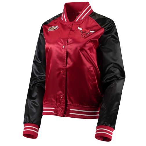 Chicago Bulls Hardwood Classics Red and Black Satin Jacket