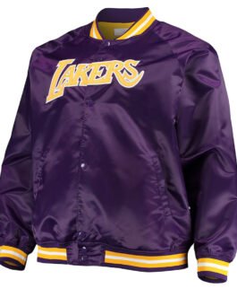 LA Lakers Hardwood Classics Purple Satin Jacket