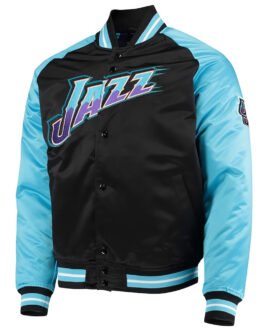 Black/Light Blue Utah Jazz Hardwood Classics Reload 3.0 Jacket
