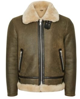 Men’s Hardy A21 Flight Aviator Brown Shearling Leather Jacket