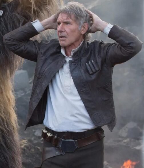 Harrison Ford Star Wars TFA Brown Leather Jacket - Image 5