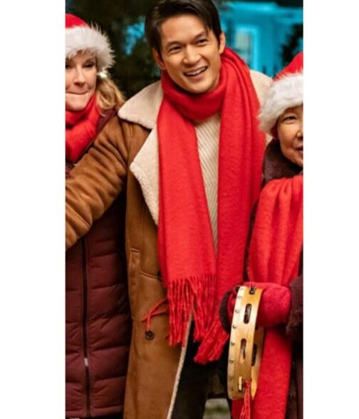 Love Hard Harry Shum Suede Leather Coat - Image 3