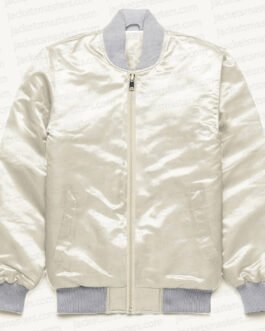 Harry Style Metallic Cream Bomber Jacket