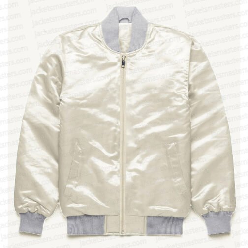 Harry Style Metallic Cream Bomber Jacket