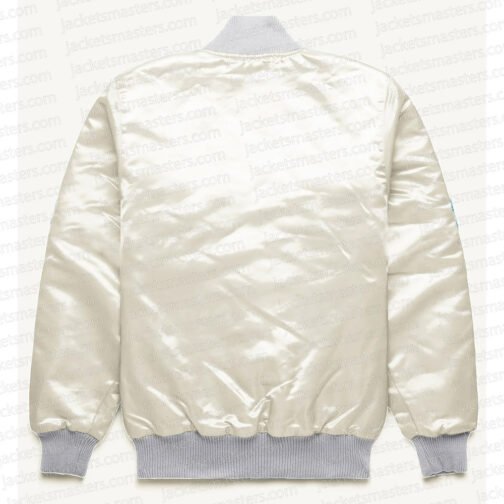 Harry Style Metallic Cream Bomber Jacket - Image 3