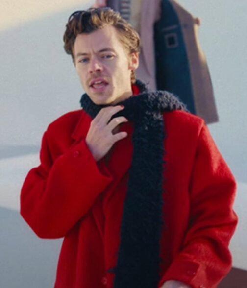 Harry Styles As It Was Red Wool Coat - Image 5