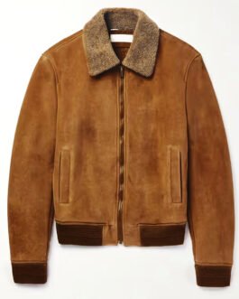 Harry Styles Brown Suede Aviator Jacket