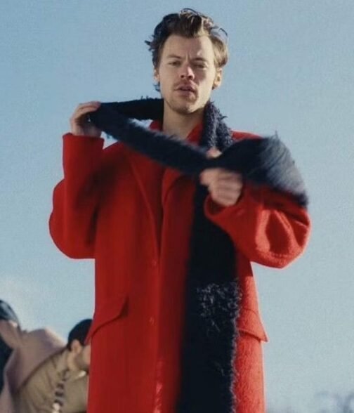 Harry Styles As It Was Red Wool Coat - Image 3
