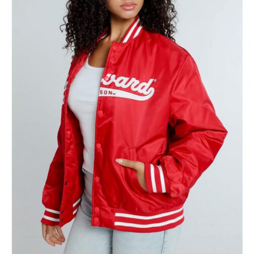 Harvard University A-Game Red Varsity Satin Jacket - Image 5