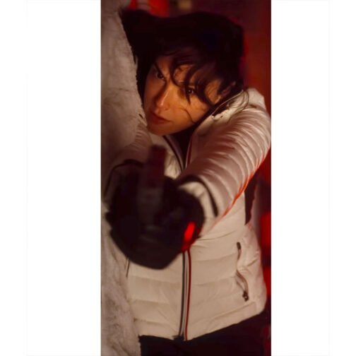 Heart of Stone Gal Gadot Puffer White Jacket - Image 12