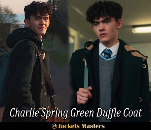 Joe Locke Heartstopper Duffle Green Coat - Image 26
