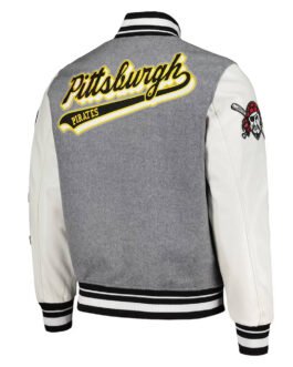 Heather Gray/White Pittsburgh Pirates Varsity Jacket