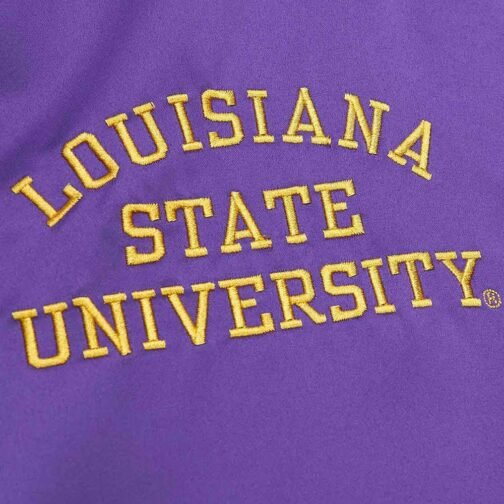 Louisiana State University Heavyweight Purple Satin Jacket - Image 4