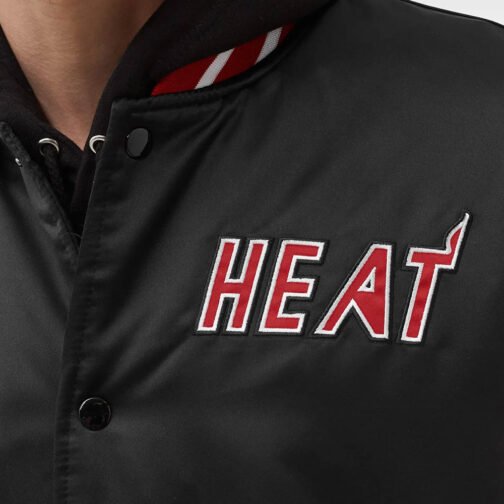 Miami Heat Heavyweight Black Satin Jacket - Image 4
