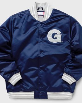 Georgetown University Heavyweight Navy Satin Jacket