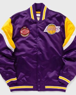 LA Lakers Heavyweight Purple Satin Jacket