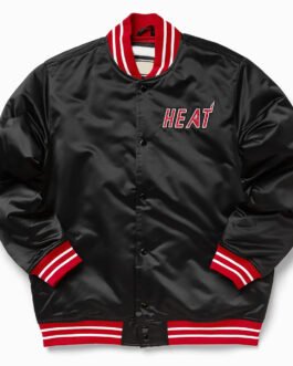 Miami Heat Heavyweight Black Satin Jacket