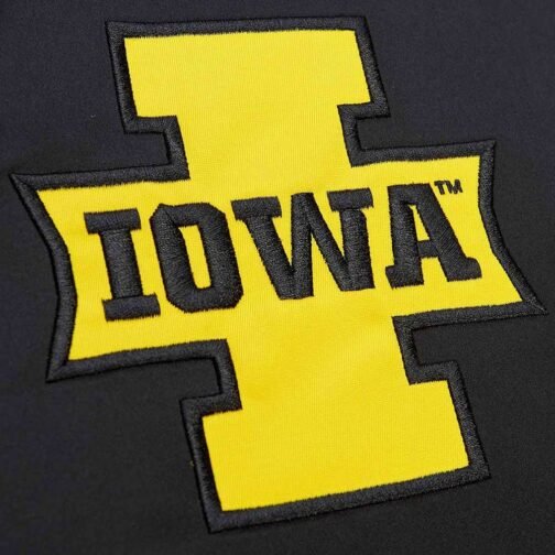 University of Iowa Heavyweight Black Satin Jacket - Image 3