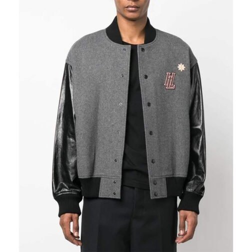 Helmut Lang Logo Varsity Bomber Jacket - Image 3