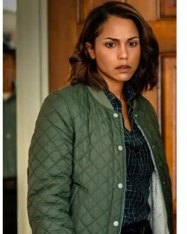 Hightown Monica Raymund Green Diamond Quilted Jacket