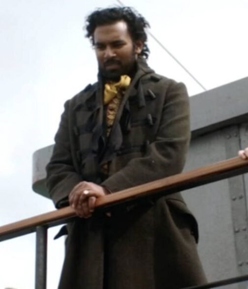 Himesh Patel The Luminaries Green Duffle Coat - Image 3
