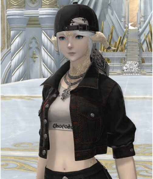Hip Street FFXIV Cropped Black Denim Jacket - Image 6