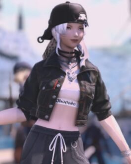 Hip Street FFXIV Cropped Black Denim Jacket