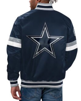 Home Game Dallas Cowboys Navy Satin Jacket