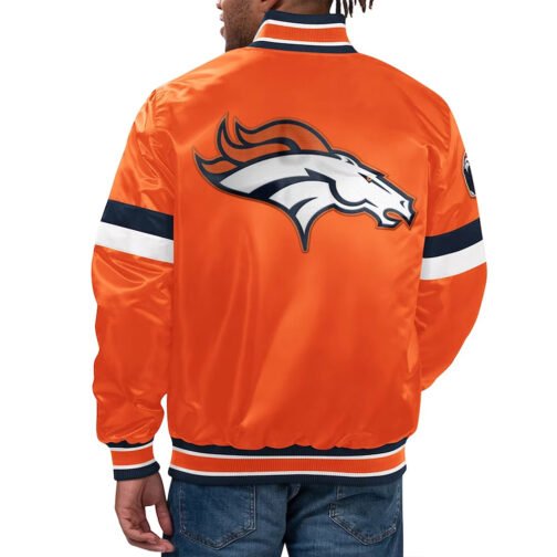 Home Game Denver Broncos Orange Satin Jacket - Image 2
