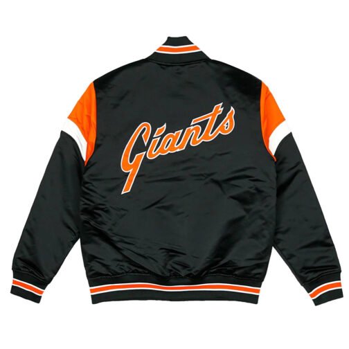 Home Game San Francisco Giants Black Satin Jacket - Image 2