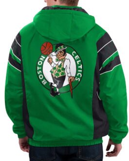 Home Team Boston Celtics Kelly Green Half-Zip Hoodie Jacket