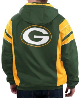 Home Team Green Bay Packers Green/Gold Half-Zip Hoodie Jacket