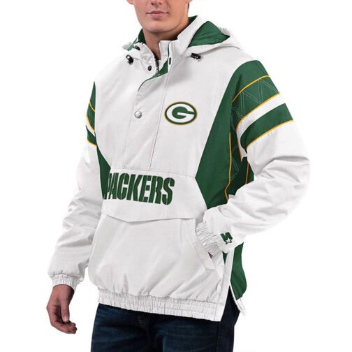 Home Team Green Bay Packers White Half-Zip Jacket - Image 3