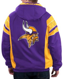 Home Team Minnesota Vikings Purple/Gold Half-Zip Hoodie Jacket