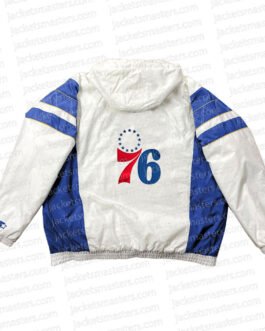 Home Team Philadelphia 76ers White Half-Zip Jacket