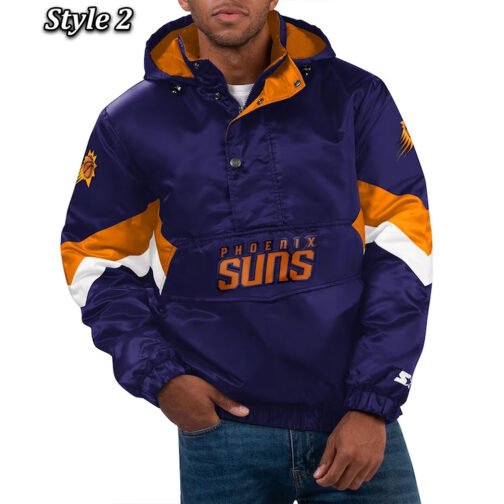 Home Team Phoenix Suns Half-Zip Hoodie Jacket - Image 2
