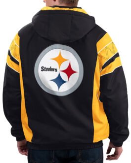 Home Team Pittsburgh Steelers Black Half-Zip Hoodie Jacket