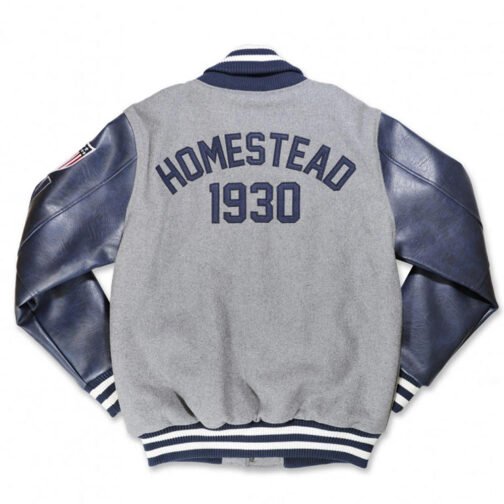 Homestead Grays Navy and Gray Varsity Jacket - Image 2