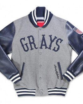 Homestead Grays Navy and Gray Varsity Jacket