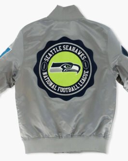 Hometown Hero Seattle Seahawks Grey Satin Jacket