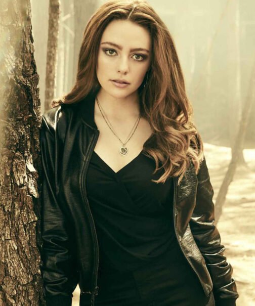 Danielle Rose Russell Legacies Bomber Leather Jacket - Image 4