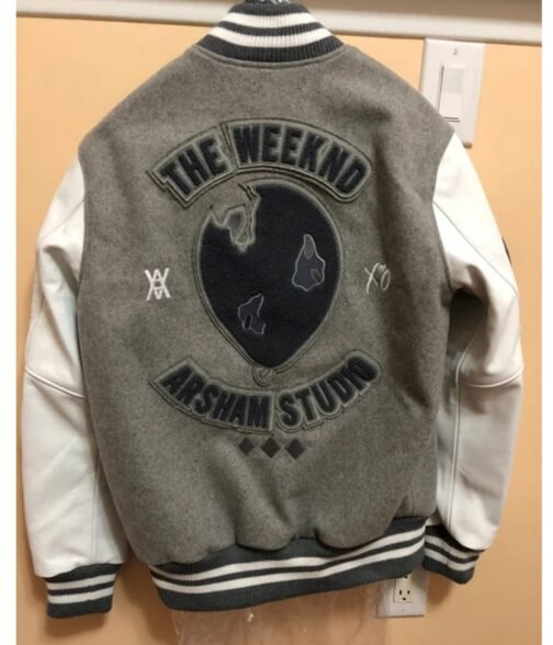 XO The Weeknd HOB 10 Year Letterman White/Grey Jacket - Image 5