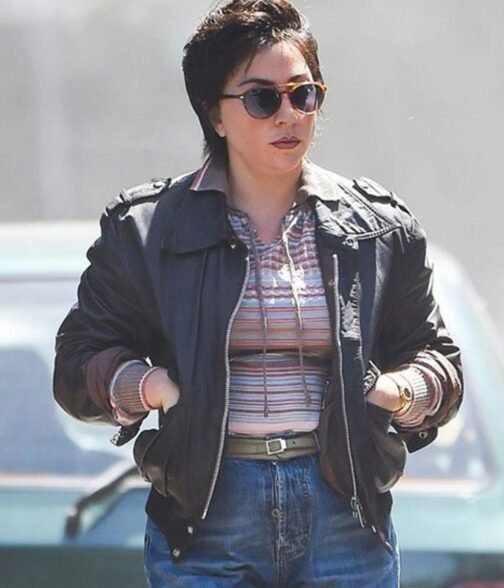 House of Gucci Lady Gaga Black Leather Jacket - Image 2