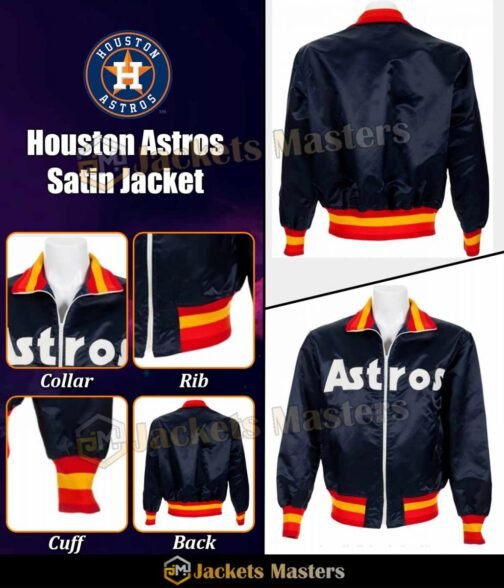 Houston Astros 1980’s Bomber Satin Jacket - Image 6